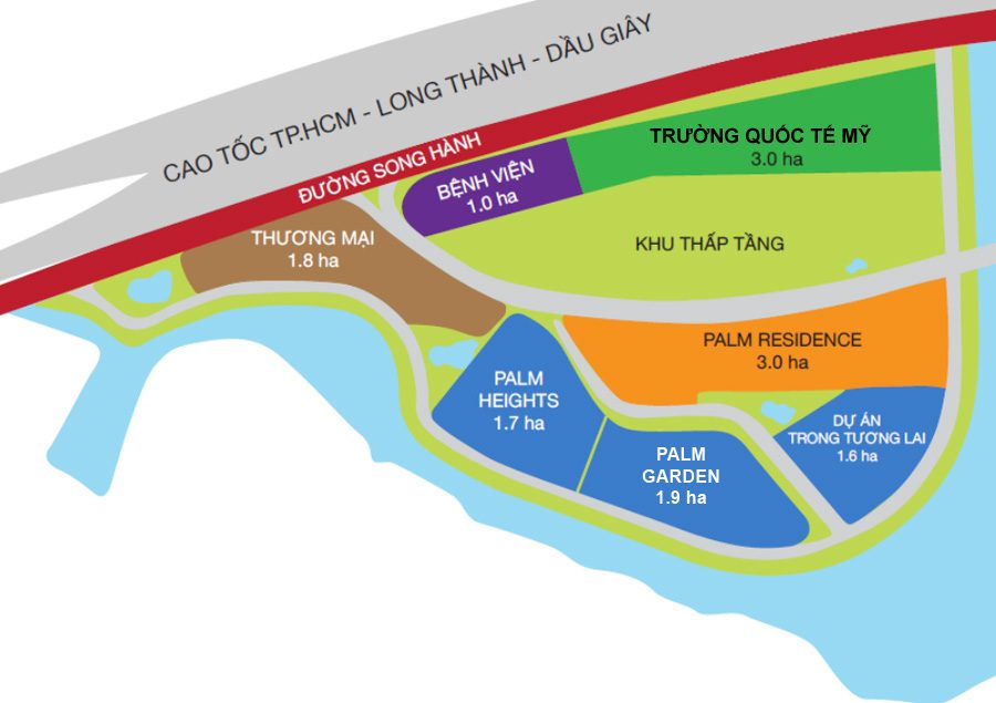 Mặt bằng tổng thể Khu đô thị Palm City Thủ Đức